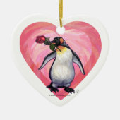 Penguin Valentijnsdag Keramisch Ornament (Voorkant)