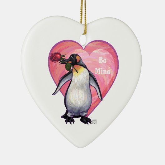 Penguin Valentijnsdag Keramisch Ornament (Rechts)