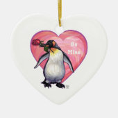 Penguin Valentijnsdag Keramisch Ornament (Voorkant)