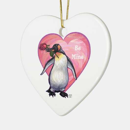 Penguin Valentijnsdag Keramisch Ornament (Links)