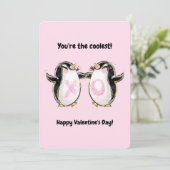 Penguin Valentijnsdag Klasfoto Feestdagenkaart (Staand voorkant)