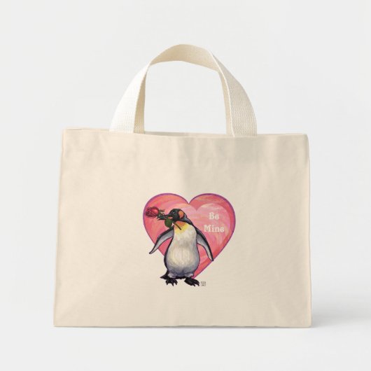 Penguin Valentijnsdag Mini Tote Bag (Voorkant)