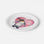 Penguin Valentijnsdag Papieren Bordje (Gekanteld)