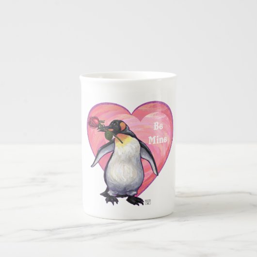 Penguin Valentijnsdag Porselein Kop (Voorkant)