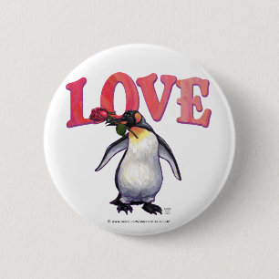 Penguin Valentijnsdag Ronde Button 5,7 Cm