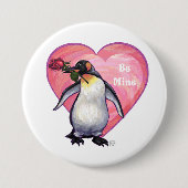 Penguin Valentijnsdag Ronde Button 7,6 Cm (Voorkant)