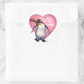Penguin Valentijnsdag Ronde Sticker (Tas)