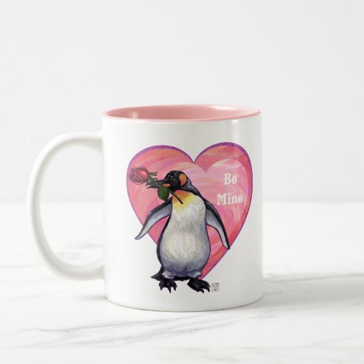 Penguin Valentijnsdag Tweekleurige Koffiemok (Links)