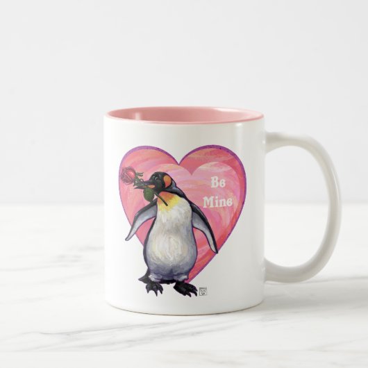 Penguin Valentijnsdag Tweekleurige Koffiemok (Rechts)