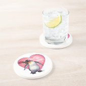 Penguin Valentijnsdag Zandsteen Onderzetter (Zijkant)