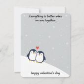 Penguin Valentine Love Card Cute Romantic Couples Feestdagenkaart (Voorkant)