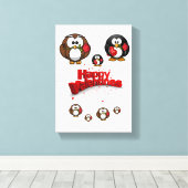 Penguin van de Valentijnse afdruk van het verrekte Canvas Afdruk (Insitu (Houten vloer))