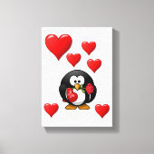 Penguin van de Valentijnse afdruk van het verrekte Canvas Afdruk (Voorkant)
