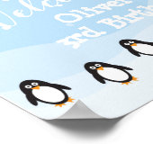 Penguin verjaardagswelkomstteken poster (Hoek)