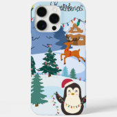 Penguin verlicht Kerstmis Case-Mate iPhone Case (Achterkant)