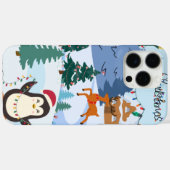 Penguin verlicht Kerstmis Case-Mate iPhone Case (Achterkant (horizontaal))