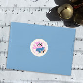 Penguin verstrikt in het licht Kerst sticker