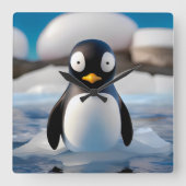 Penguin Vierkante Klok (Voorkant)