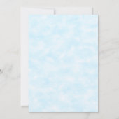 Penguin Vliegtuig Blauw 1e Verjaardag Bedankkaart (Achterkant)