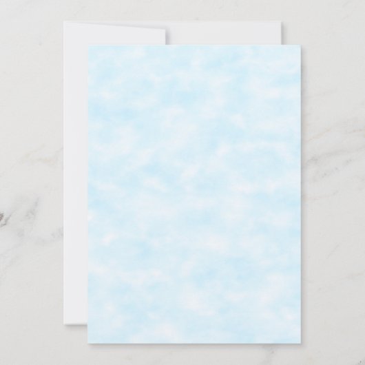 Penguin Vliegtuig Blauw 1e Verjaardag Bedankkaart (Achterkant)