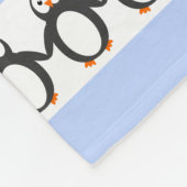 Penguin voegt naam blauwe witte strepen toe fleece deken (Hoek)