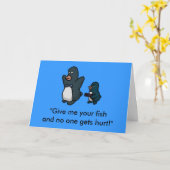 Penguin wacht! kaart (Gele Bloem)