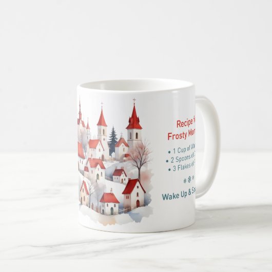 Penguin "Wake Up and Sparkle" Winter Mug Koffiemok (Voorkant rechts)