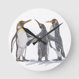 Penguin Wall-klok Ronde Klok