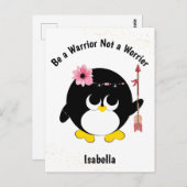 Penguin Warrior geen Worrier Cute Personalized Briefkaart (Voorkant / Achterkant)