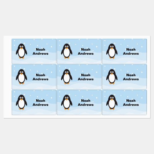 Penguin Waterdichte Naam Labels voor School (Vel)