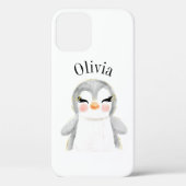 Penguin Waterverf Name Modern Case-Mate iPhone Case (Achterkant)