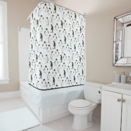 Penguin Waterverf Shower Curtain Douchegordijn