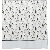 Penguin Waterverf Shower Curtain Douchegordijn (Voorkant)
