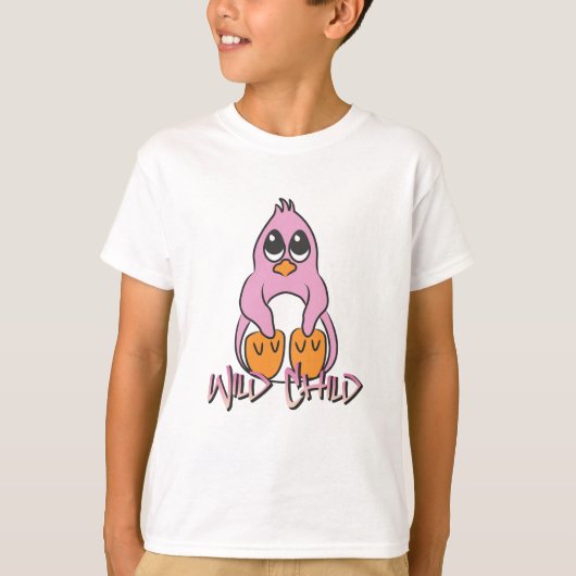 Penguin WC roze T-shirt (Voorkant)
