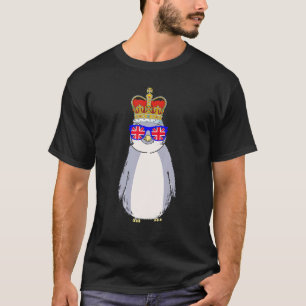 Penguin Wearing Sunbril and Crown England UK Fl T-shirt