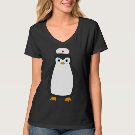 Penguin Wears Nurse Hat Nursing T-shirt (Voorkant)