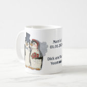 Penguin Wedding Bride en Groom Stropdas - Aanpasse Koffiemok (Voorkant links)