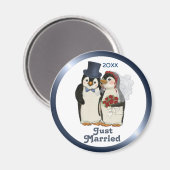Penguin Wedding Bride en Groom Stropdas - Aanpasse Magneet (Voorkant / Achterkant)