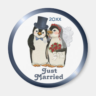 Penguin Wedding Bride en Groom Stropdas - Aanpasse Magneet