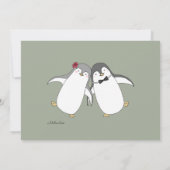 Penguin Wedding Invitation Modern Stylish Cute Kaart (Achterkant)
