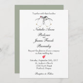 Penguin Wedding Invitation Modern Stylish Cute Kaart (Voorkant / Achterkant)