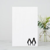 Penguin Wedding Stationery Briefpapier (Staand voorkant)
