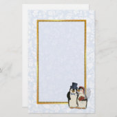 Penguin Wedding Stationery Briefpapier (Voorkant / Achterkant)