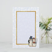 Penguin Wedding Stationery Briefpapier (Staand voorkant)