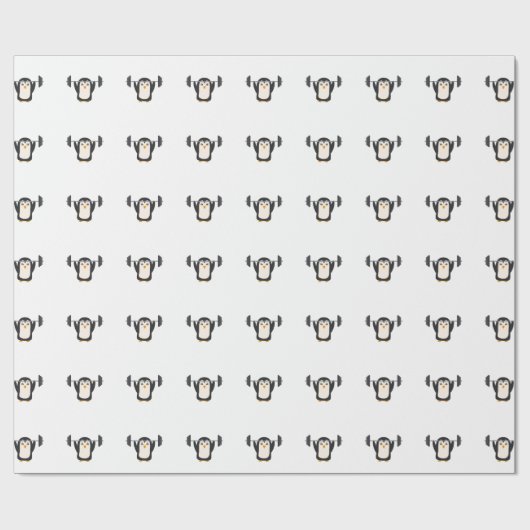 Penguin Weightlift Cadeaupapier (Vlak)