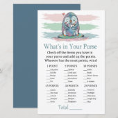 Penguin What's in your purse game baby shower (Voorkant / Achterkant)