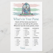 Penguin What's in your purse game baby shower (Voorkant)