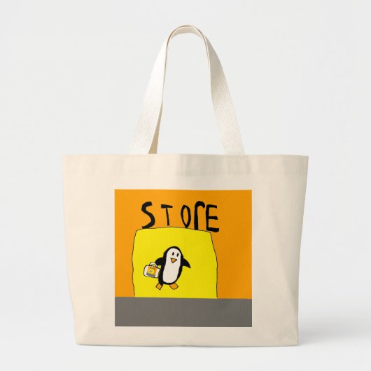 Penguin Winkelen Grote Tote Bag (Voorkant)