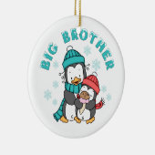 Penguin Winter Big Brother Keramisch Ornament (Rechts)
