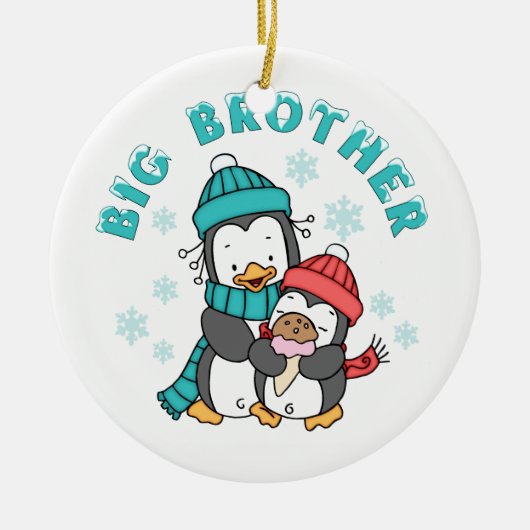 Penguin Winter Big Brother Keramisch Ornament (Voorkant)